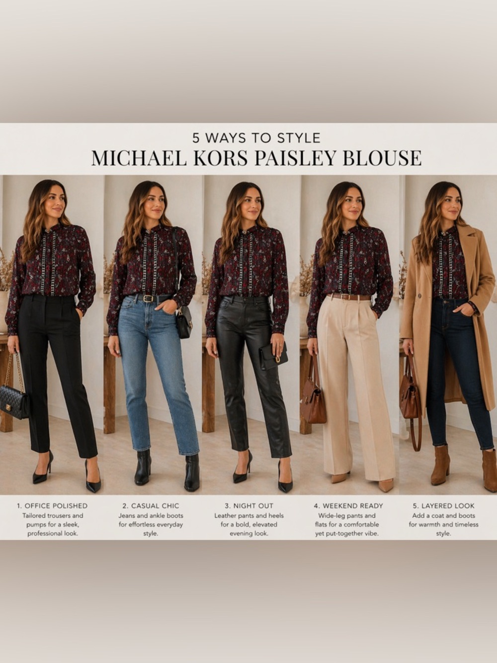 Michael Kors Paisley Blouse - Red and Black